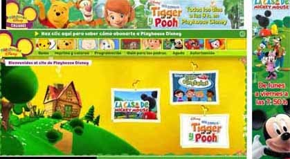 La web de Playhouse Disney