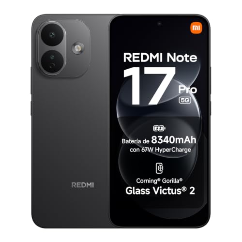 REDMI Note 17 Pro 5G, Smartphone 12+256GB, Negro, batería de 8340mAh
