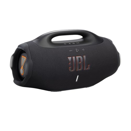JBL Boombox 4, Altavoz Bluetooth portátil, Sonido JBL Pro, AI Sound Boost, Resistencia al Agua/Polvo IP68, autonomía 34 h, Life, Auracast, 2 ajustes de Refuerzo de Graves, Negro