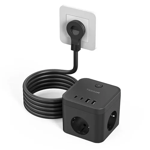 TESSAN Regleta Enchufes con USB C PD 20W Carga Rápida