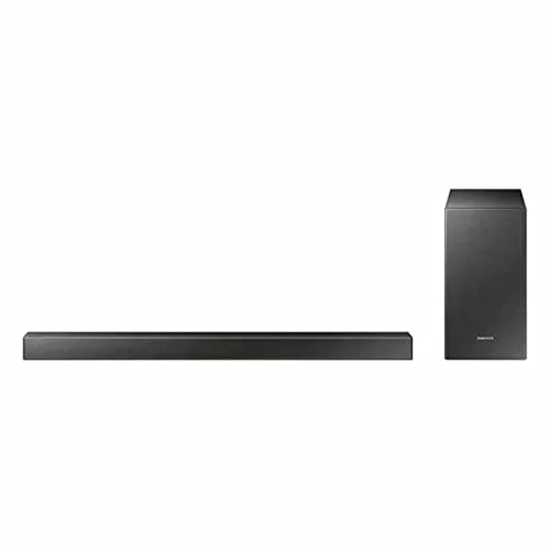 Samsung Barra de Sonido HW-T420 - Sonido 150W, 2.1 Ch, Subwoofer cableado, Dolby Digital 2.1, Bluetooth 4.2 Power On, Game Mode y One Remote Control