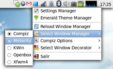 Fusion Icon: controlar Compiz Fusion desde el área de notificación