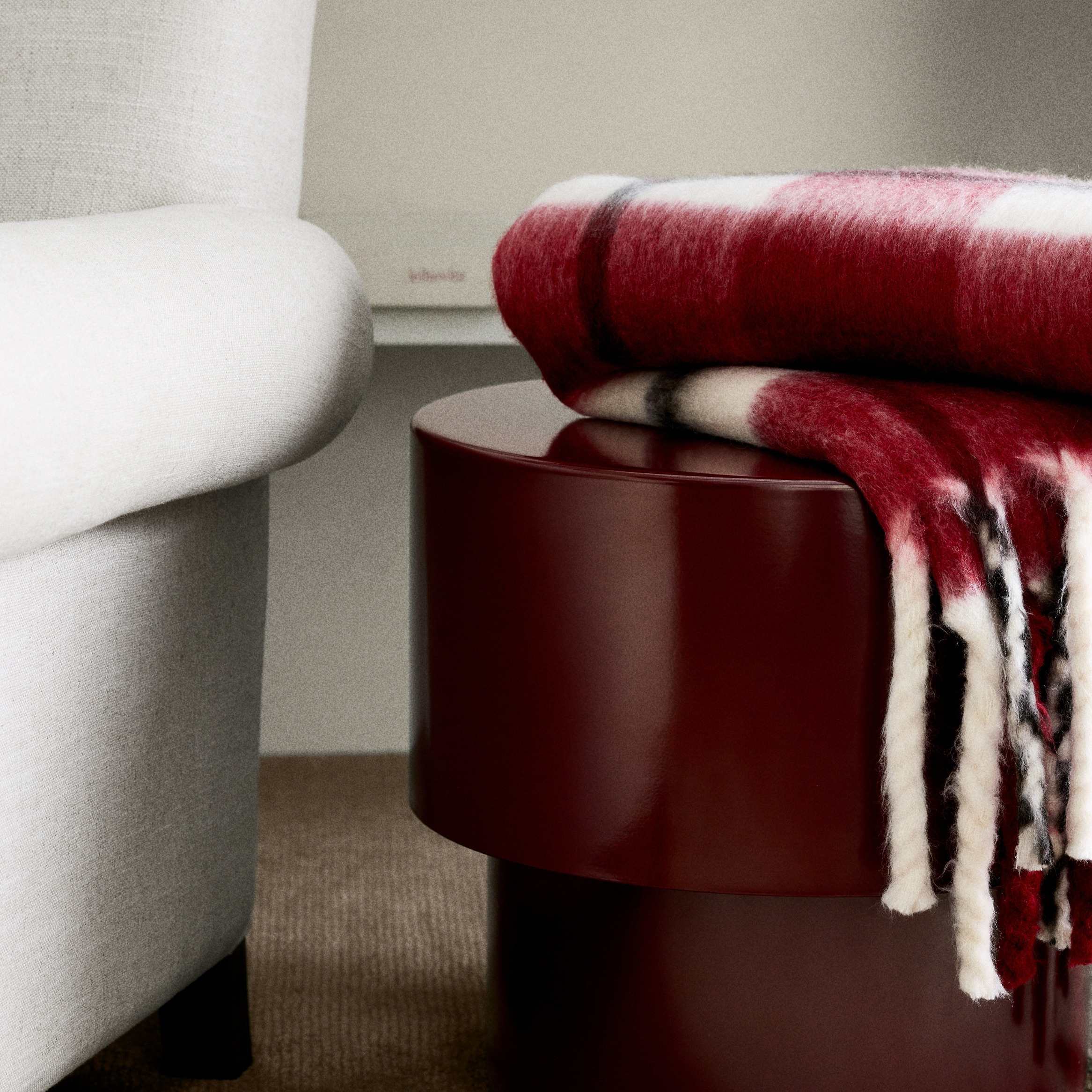 Manta estampada en mezcla de lana