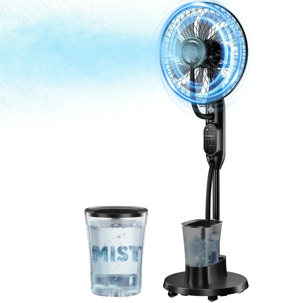 Ventilador de Pie con Humidificador Cowin de 16" y 60W, Con Control Remoto