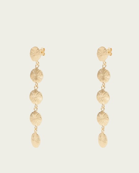 Plate Detailed Long Earrings