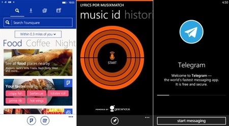Foursquare, musiXmatch y Telegram también se actualizan en Windows Phone