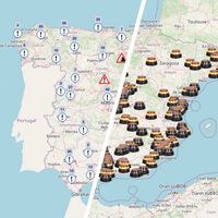 Este es el mapa de la DGT para visualizar dónde hay balizas V-16 activas en España. Hay otro mapa no oficial más útil