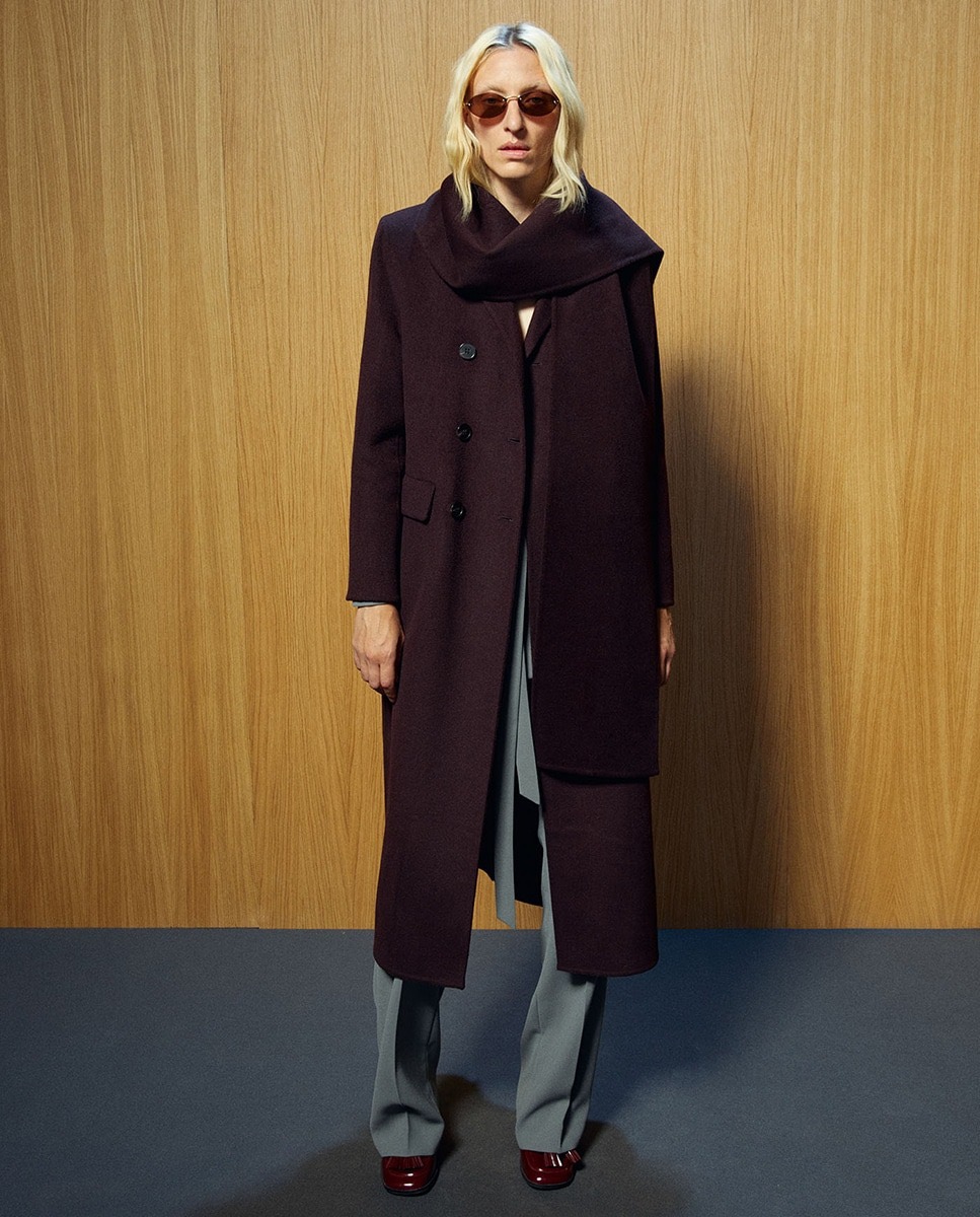 Abrigo handmade con bufanda de Sfera