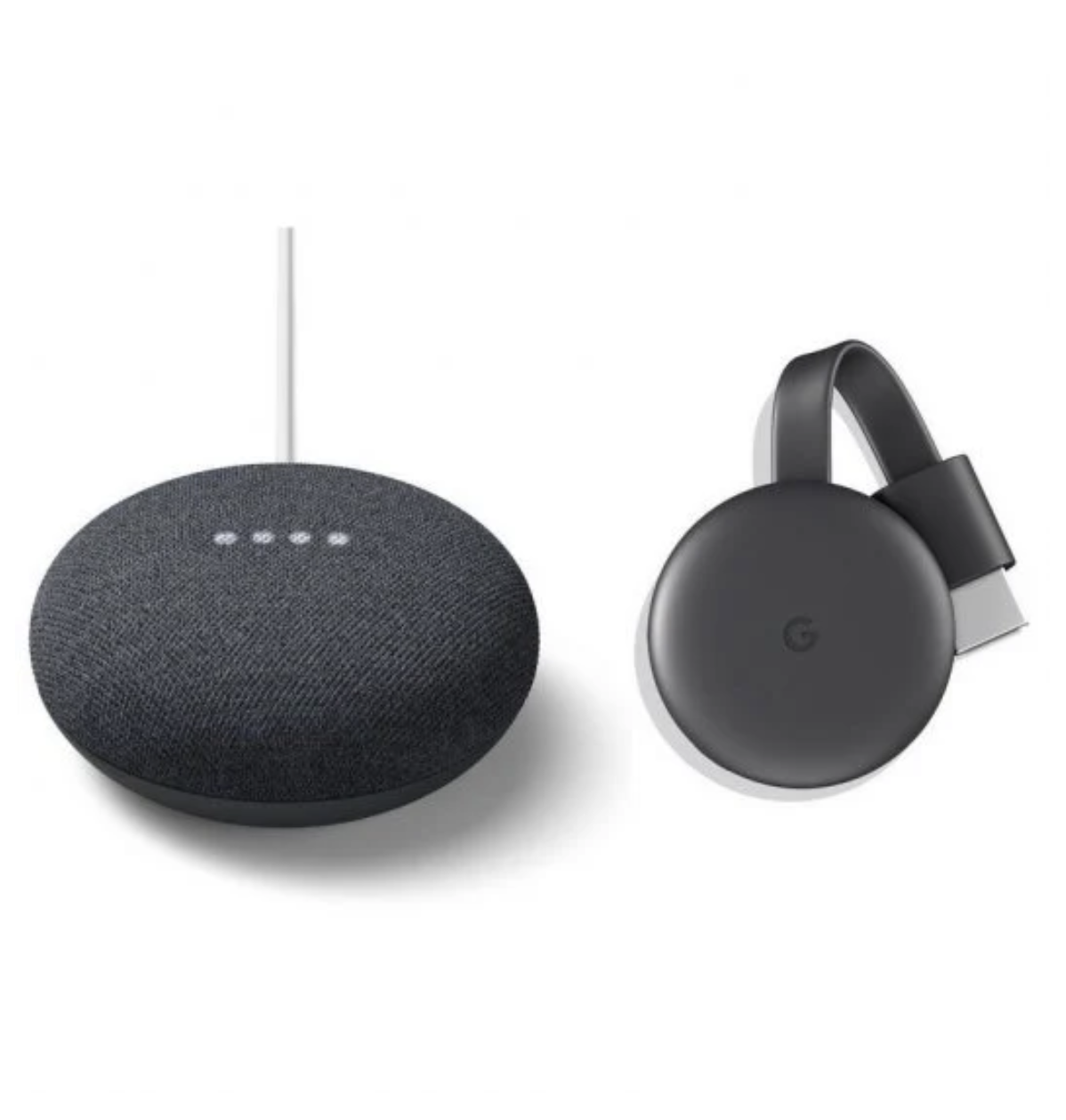 Google Pack Nest Mini Altavoz Inteligente y Asistente Carbón + Chromecast 3