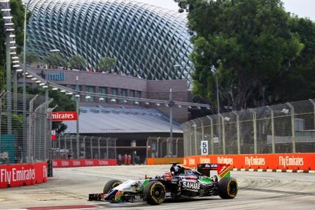 Force India se apaga bajo los focos del Marina Bay