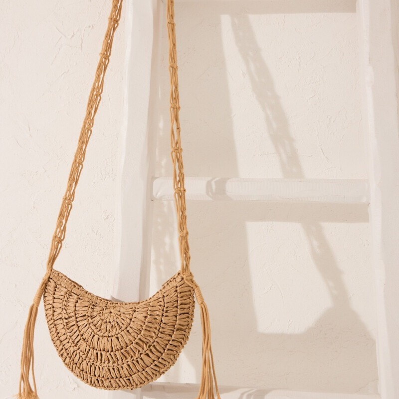 Bolso bandolera pequeño rafia