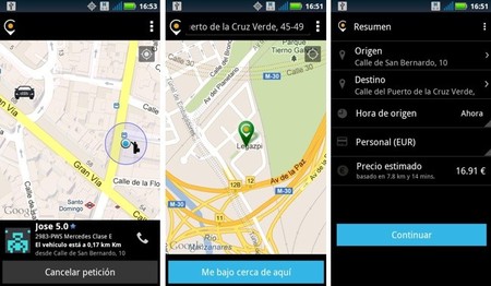Cabify aplicación móvil