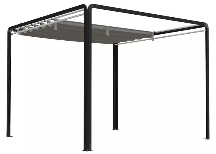 Pérgola de aluminio Nova marrón de 285x285 cm