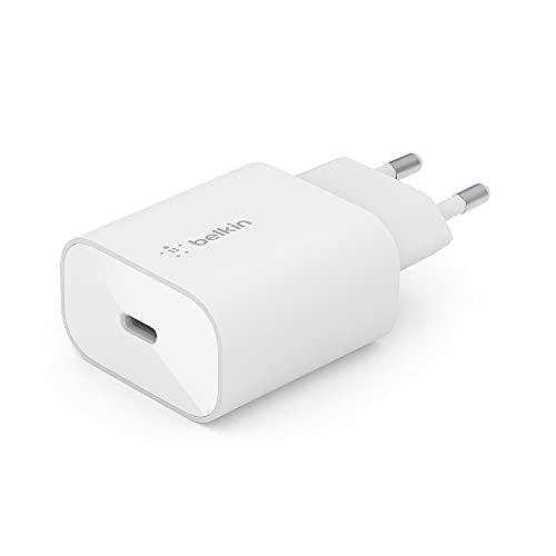 Belkin BoostCharge cargador de pared de 25 W con PPS, cargador USB C, USB-C Power Delivery, carga rápida para iPhone 15, 14, teléfonos de Samsung Galaxy, Galaxy Tab, iPad Pro y Pixel entre otros