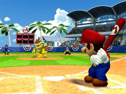 Mario juega al béisbol en la Wii
