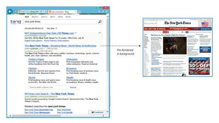 Bing introduce pre-render en IE11: carga los principales resultados en segundo plano