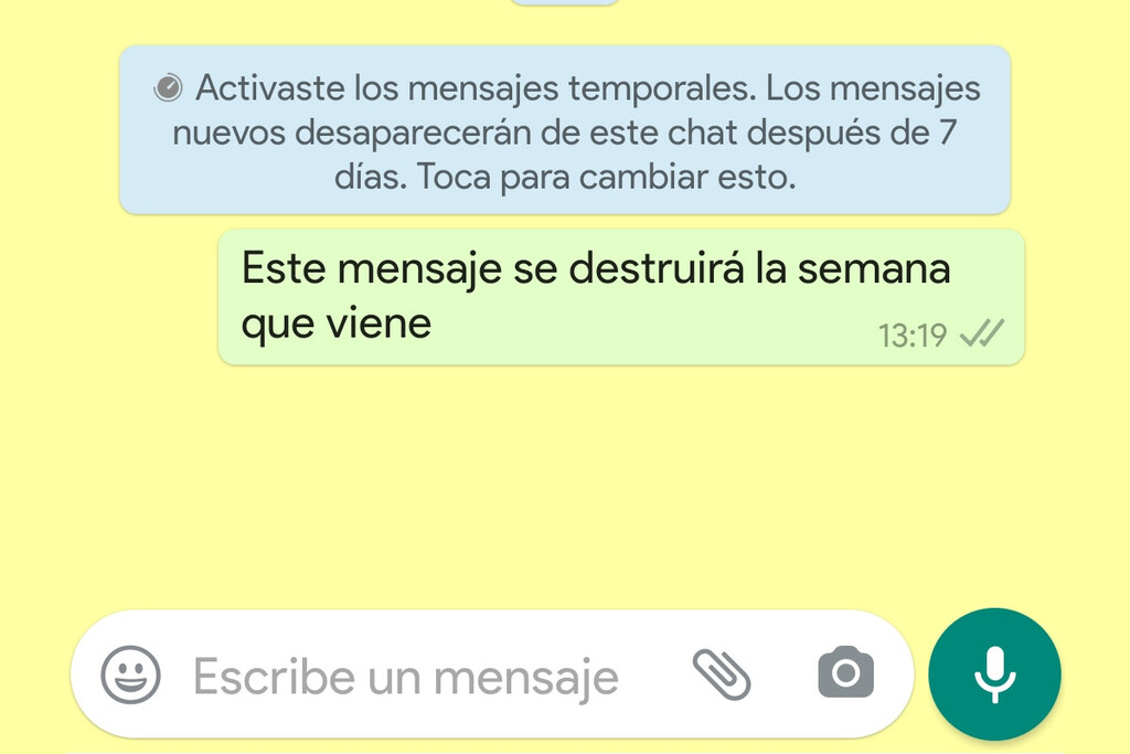 La beta de WhatsApp para Android añade los mensajes temporales que desaparecen a la semana