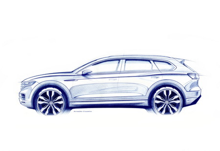 El Volkswagen Touareg 2019 se estrena con un primer boceto