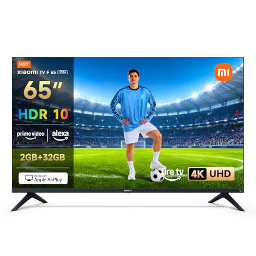 XIAOMI TV F 65, 65 Pulgadas (165 cm), 4K UHD, Smart TV, Fire OS8, Control por Voz Alexa, HDR10, MEMC, Modo Game Boost 120Hz,2GB+32GB, Compatible con Apple AirPlay