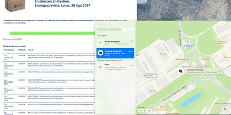 AirTagは依然としてCorreos Express配送センターの位置をマークしていた(画像:iPhone News)