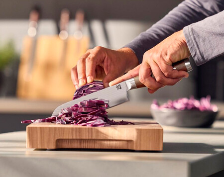 Cuchillo De Cocina De Autentico Acero De Damasco