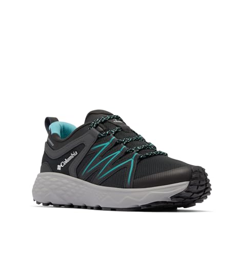 Columbia Women's Peakfreak Roam Waterproof, Waterproof Low Rise Trekking and Hiking Shoes, Black/Teal, 5