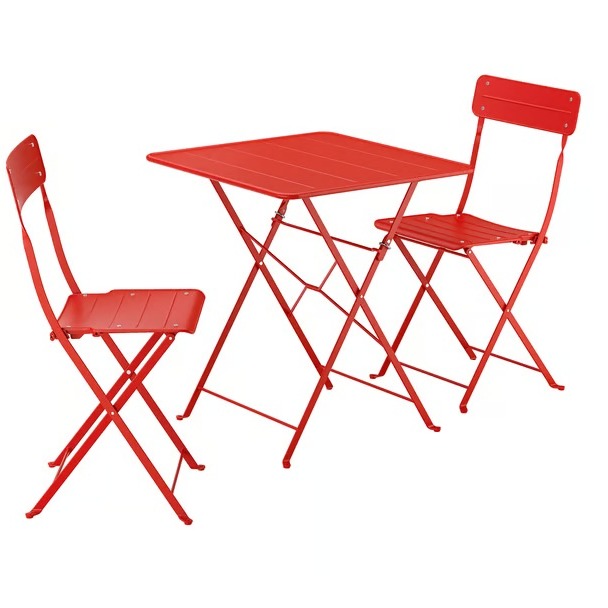 SUNDSÖ
Mesa con 2 sillas plegables, exterior rojo vivo/rojo vivo, 65x65 cm