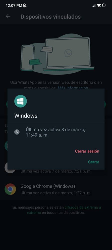 cerrar sesión dispositivos vinculados WhatsApp