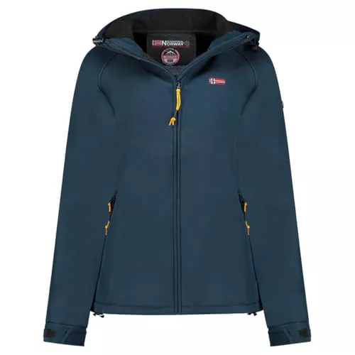 Geographical Norway Tamilalorama Lady – Chaqueta Softshell con capucha para mujer impermeable al aire libre – Chaqueta a prueba de viento resistente – Actividades al aire libre – senderismo – otoño