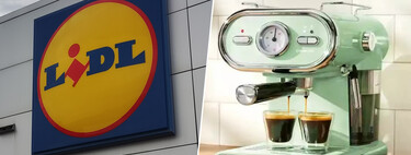 Hoy en Lidl la cafetera en color pastel con 1.100 W de potencia, vaporizador y depósito desmontable para tener café de barista en casa 