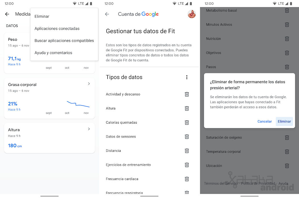 Estos son todos los datos de salud que puedes registrar en Google Fit