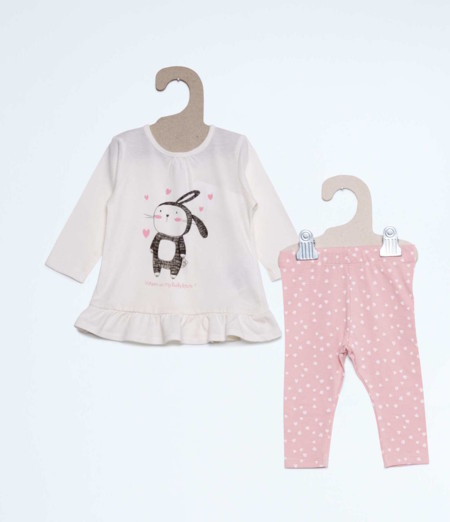 Conjunto De Camiseta Legging Beigerosa Bebe Nina Tv931 4 Zc1