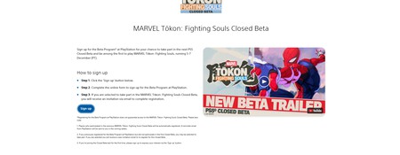 Marvel Tokon Fighting Souls Registro Beta