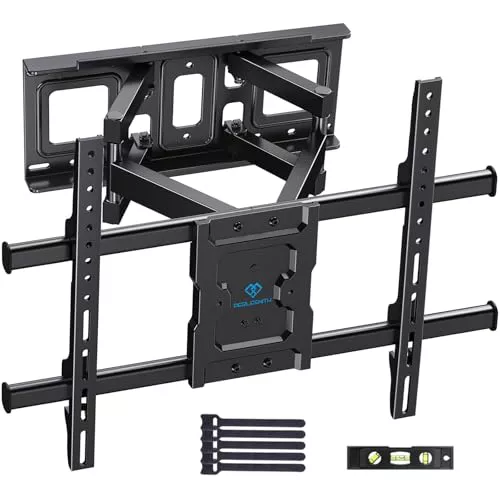 PERLESMITH Soporte TV Pared, para 37 a 85 Pulgadas hasta 60kg TVs, Soporte TV Articulado Inclinable Y Giratorio, Sujecion Televisión 65 MAX VESA 600x400mm PSPILFK1