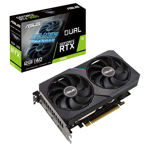 ASUS Dual NVIDIA GeForce RTX 3060 V2 OC Edition Tarjeta gráfica Gaming (PCIe 4.0, 12 GB GDDR6, HDMI 2.1, DisplayPort 1.4a, diseño de 2 Ranuras, Ventiladores Axial-Tech, Blanco