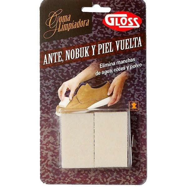 goma limpia calzado para ante y nobuck envase 2 unidades

