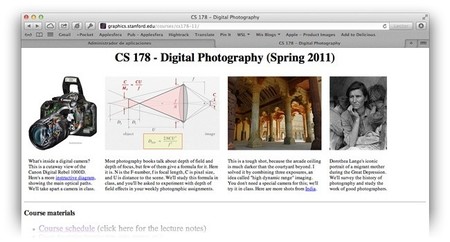 Curso de fotografía de la Universidad de Stanford, un buen recurso para conocer aspectos técnicos