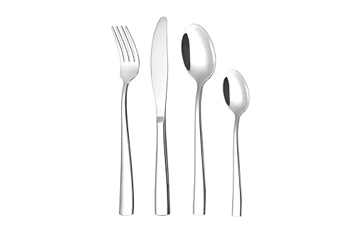 OTTO KONING Leipzig Cubiertos Acero Inoxidable Plata 24 Piezas 6 Personas