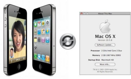 El iPhone 4 necesita como mínimo Mac OS X 10.5.8 para poder sincronizar