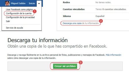Descarga toda tu información de Facebook
