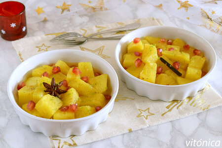 Piña en almíbar ligero de naranja y vainilla: receta de postre saludable, refrescante y ligero para Nochevieja