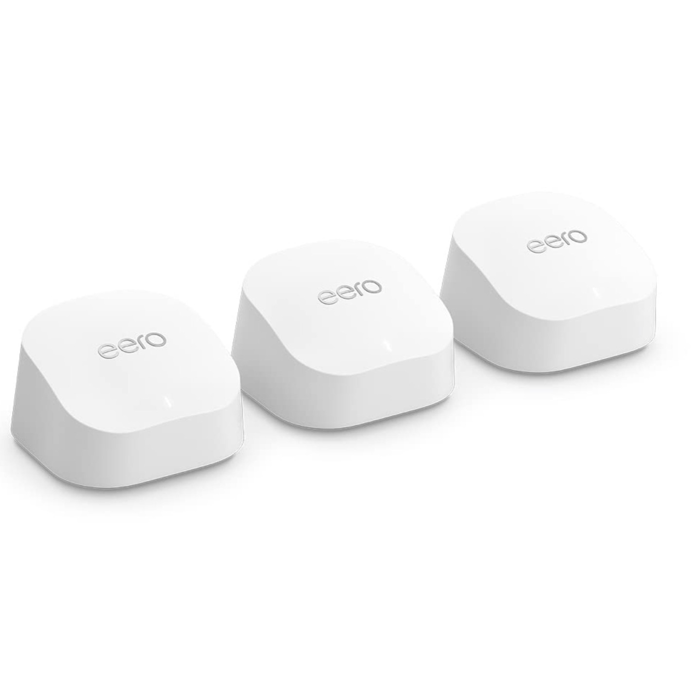 Router wifi de malla eero Pro 6E de Amazon | Con Ethernet de 2,5 Gb/s, 560 m2 de cobertura y capacidad para más de 100 dispositivos, para streaming, trabajo y videojuegos | pack de 3