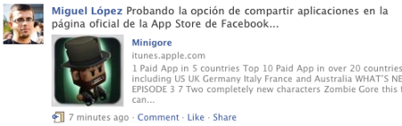 Apple integra su App Store en Facebook