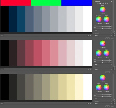herramienta color grading en photoshop camera raw