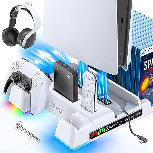 OIVO Soporte para PS5 y PS5 Slim con Ventilador de 3 Velocidades