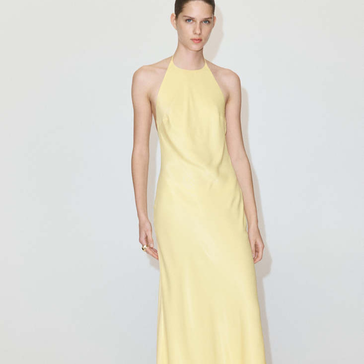 Vestido halter espalda abierta