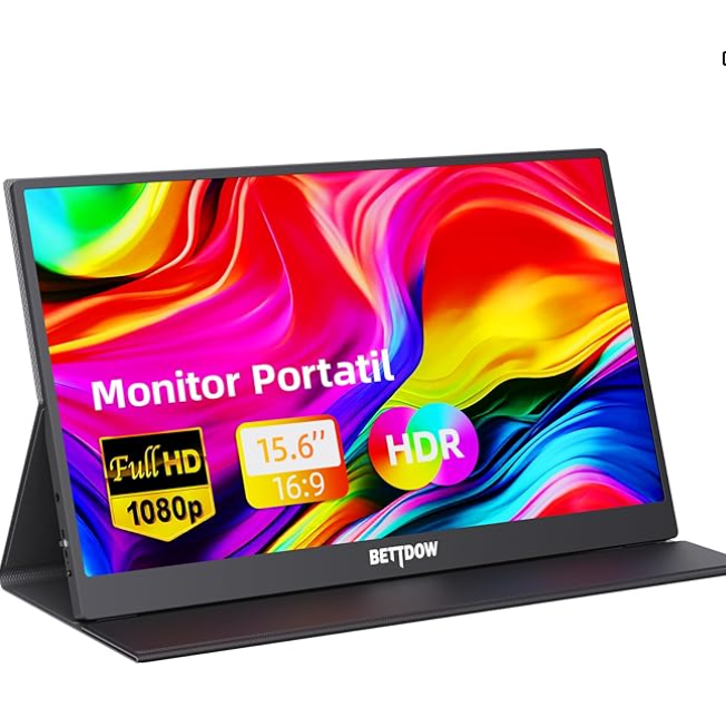 Monitor Portátil Gamer Bettdow 15.6'' Full HD 60Hz IPS Compatível 4K Preto
