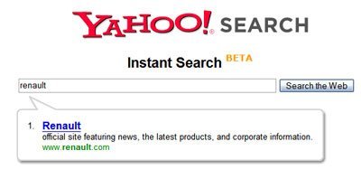 Yahoo lanza su Instant Search