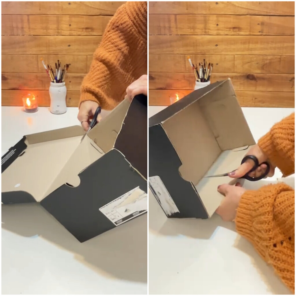 No lo sabía, pero con una caja de zapatos reutilizada puedes hacer este práctico organizador de baño, cocina o escritorio 