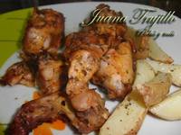 Conejo adobado al horno. Receta para embarazadas